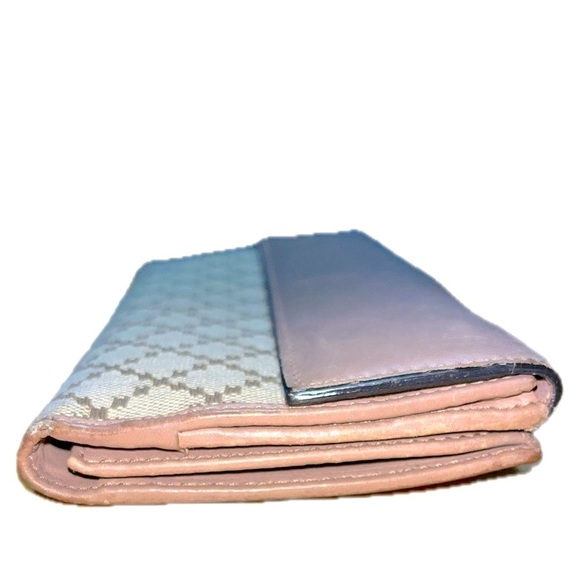 Gucci Diamante Heart Canvas Long Wallet, Brown/Pink Beige Leather - Picture 9 of 15